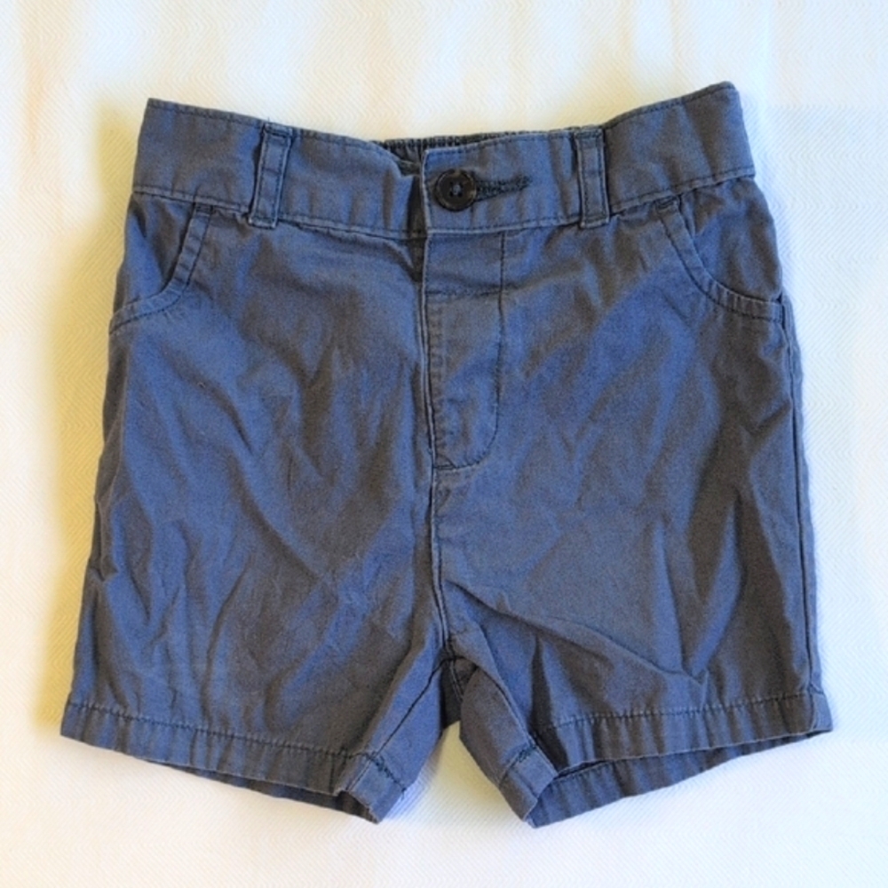 george blue cotton twill elastic waist shorts 18-24 months baby boy